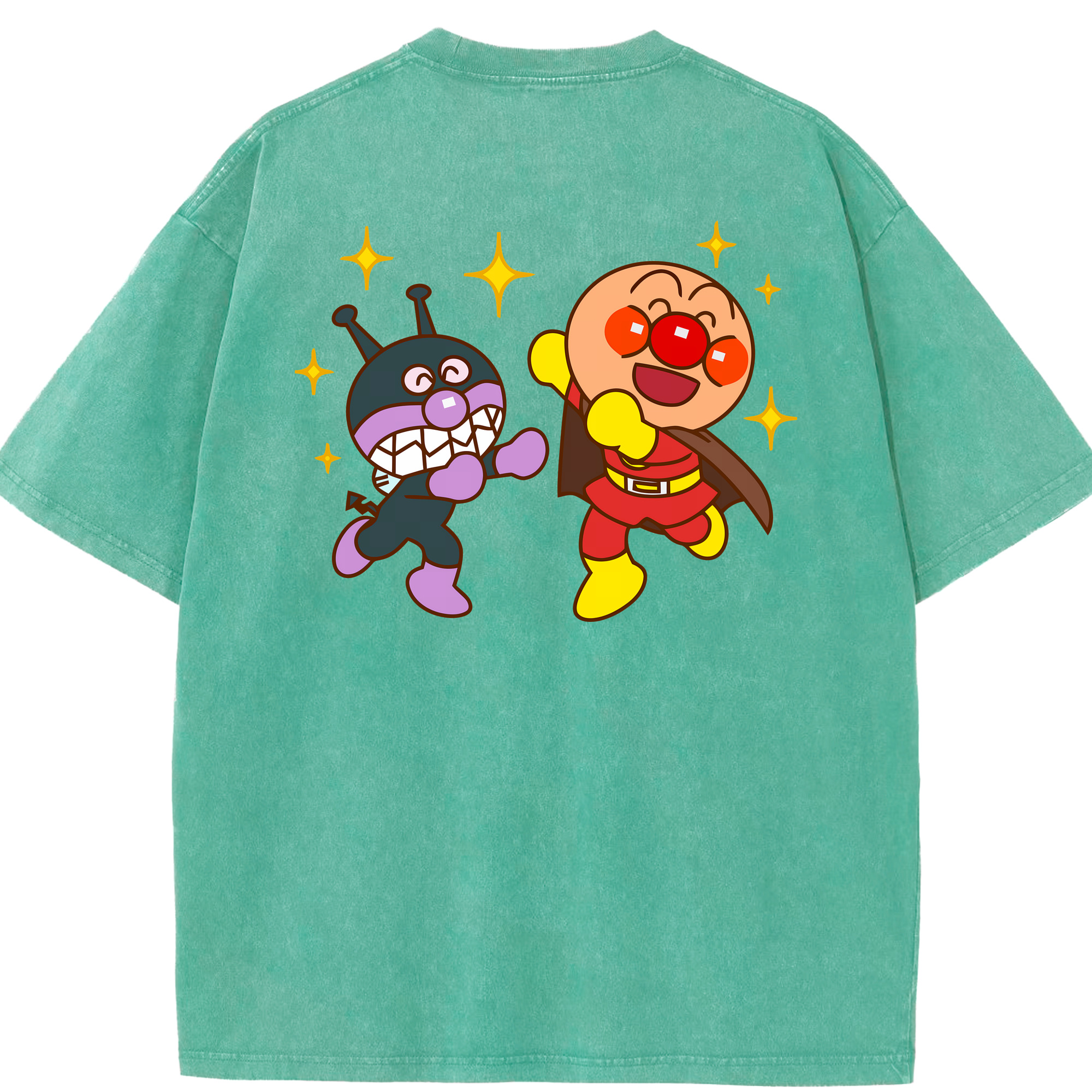 （画像用） アンパンマン Anpanman 綿100% ヴィンテージ風 半袖Tシャツ（背面プリント）